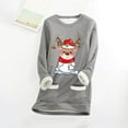 thumbnail image 4 of WEAIXIMIUNG Sweatshirts Courts pour Femmes Grande Taille Pull Thermique à Manches Longues Col Rond avec Poche, 4 of 5