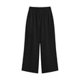 thumbnail image 4 of JIAYUE Women's Pants Solid Color Calf Length Loose High Waist Pocket Comfortable Everyday Wear Trendy Bottoms For Women, 4 of 6