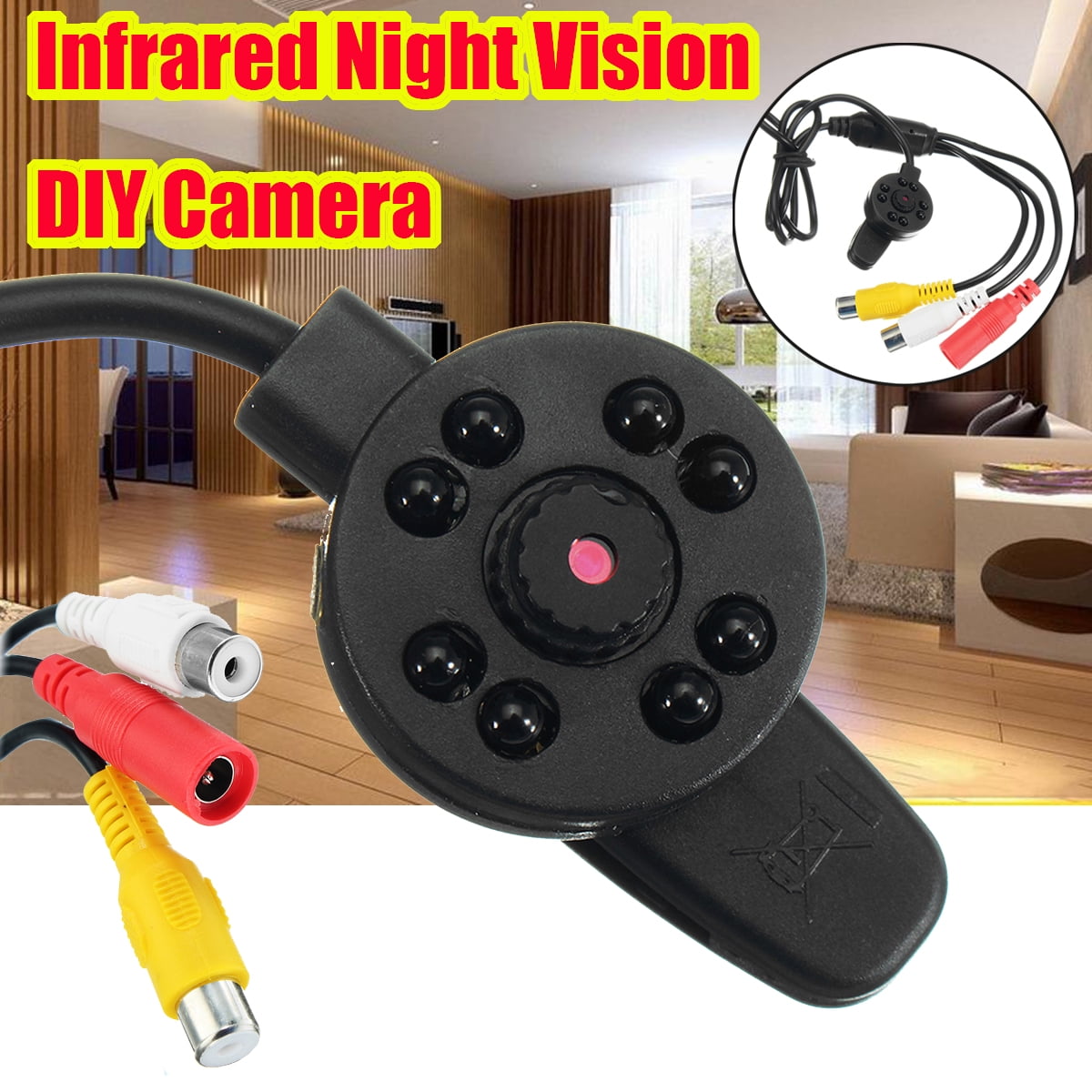 8 LED Mini Hidden HD Wired CCTV Infrared Night Vision DIY Camera Home