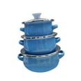 thumbnail image 3 of Transemion 3Pcs Enamel Mini Pot Set Universal Cookware Set Enamel Home Cooking Portable light blue, 3 of 6