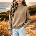 thumbnail image 2 of Teen Girls Long Sleeve Turtleneck Shirt Waffle Knited Top Mock Neck Base Layer 5-16 Years, Teen Loose Fit Pullover, Soft Thermal Sweater, Outdoor Daily Wear Cloth, 2 of 5