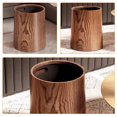 thumbnail image 2 of Round Large Trash Can Simulation Wood Grain Garbage Bin Kitchen Living Room Waste Container, 2 of 5