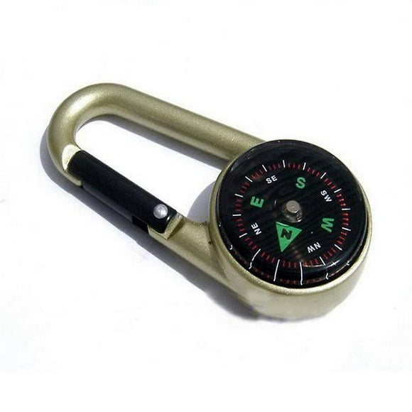 Compact Hiking Compass with Carabiner - Small Pocket Magnetic Keychain for Outdoor Survival and Camping