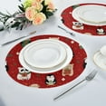 thumbnail image 4 of 15.4" Round Placemat Set of 1 Polyester Fabric Place Mats Non-Slip Dining Kitchen Table Mats for Kitchen Party Decor Cute Christmas Animals, 4 of 5