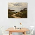thumbnail image 2 of JEUXUS Framed Canvas Wall Art, 20x16 in Vintage Wall Art Decor for Living Room Nature Landscape Seaside Wood Wall Art Prints Classical Scenery Painting for Bedroom Office Home Decoration, 2 of 4