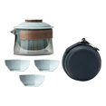 thumbnail image 3 of TISHITA Travel Tea Set Chinese Tea Set 1 Pot 3 Mini Cups Teapot and Cup Set Teaware for Thanksgiving Climbing Hiking Outdoor Activity D, 3 of 8