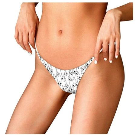 

Knosfe Womens Underwear Low Waist Stretch Soft Sexy Bikini Print Panties