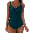 thumbnail image 1 of Gubotare Maillot de Bain une Pièce pour Femmes, Maillot de Bain à Volants avec UPF 50+, Vert m, 1 of 5