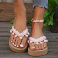 thumbnail image 4 of Fridja Sandales Compensées pour Femmes Tendance Décontractée à Franges Bohème Printemps et Été Nouvelles Sandales à Talon Compensé pour Rendez-Vous (Rose,6), 4 of 6