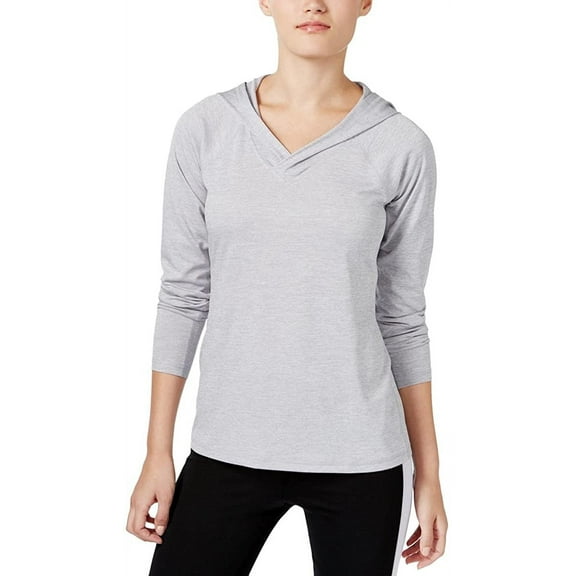 Ideology Womens Essential Heathered Hooded Top