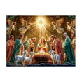 thumbnail image 2 of Christmas Nativity Scene Banner with Starry Canopy, Religious Christmas Decor for Home Church, Velvet Fabric Hanging Banner with Clips(A), 2 of 4