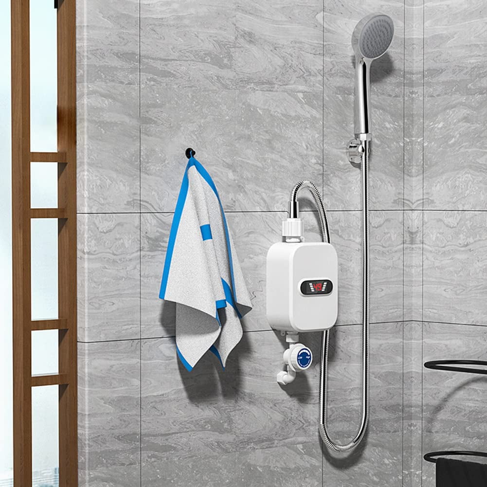 ZOUYUE Electric 3500W Tankless Water Heater for Bathroom, with Shower Head Set
