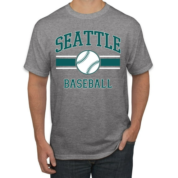 Wild Bobby City of Seattle Baseball Fantasy Fan Sports Men's T-Shirt, Heather Grey, 3X-Large