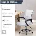 thumbnail image 2 of Silla de Escritorio Ergonómica Big Room Mesh Para oficina transpirable giro 360 blanco, 2 of 8