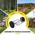 thumbnail image 4 of S-HOME 24-Inch Steel Log Carrier Log Dolly with All-Terrain Tires 1500 lbs Capacity Perfect for Heavyfirewood Transport, 4 of 8