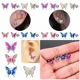 thumbnail image 5 of K-KED Women Butterfly Stud Earring Sweet Elegant Ear Studs Fashion Delicate Jewelry Gift-Blue, 5 of 9