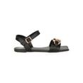 thumbnail image 2 of Women's Shoes Chunky Chain Embellished Square Toe Ankle Strap Flat Sandal 20623, 2 of 6
