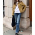 thumbnail image 4 of Womens Faux Suede Leather Jackets Casual Cropped Coats Vintage Button Down Shackets Khaki L, 4 of 9