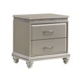 thumbnail image 6 of 6pc Traditional Style Queen Size Panel Bed Dresser Mirror Nightstand Chest Wooden Bedroom Furniture Set Silver Finish, 6 of 6
