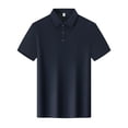 thumbnail image 3 of OGLCCG Women's Short Sleeve Golf Shirts Classic Fitted Collared Athletic T-Shirt Summer Solid Color Business Casual Tennis Workout Tops,XXXXL,Navy, 3 of 5
