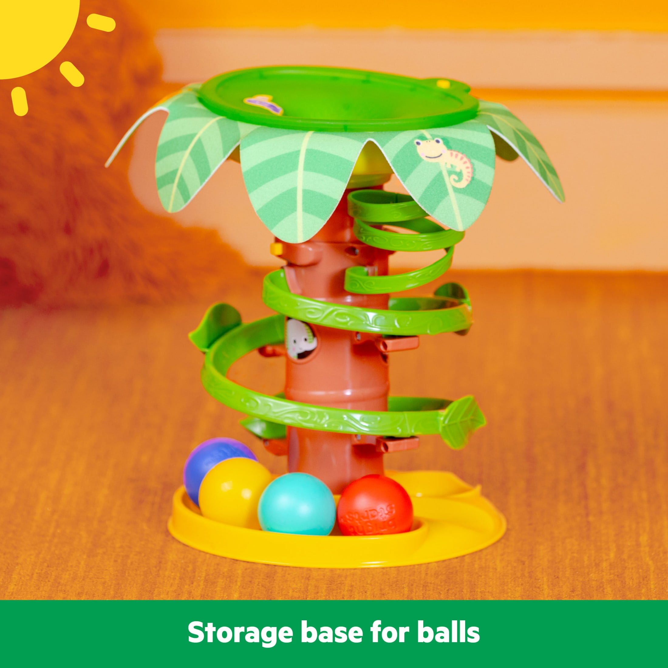 Bright Starts Tropical Twirl Ball Play Toy, Unisex, Multicolor, Ages Infant to Toddler