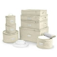 thumbnail image 1 of Sorbus China Storage Containers (Quilted) - Glass & Dish Storage Containers for Transport, Moving, Party - 8 Pc Stackable Plate Storage Set for Dinnerware, Mugs, Cups - Felt Plate Protectors Included, 1 of 7