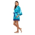 thumbnail image 3 of Ashford & Brooks Women's Satin Kimono Bridesmaid Short Robe - Silky Bathrobe with Pockets, 3 of 5