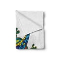 thumbnail image 2 of Iguana Soft Flannel Fleece Blanket, Geometric Mosaic Style Stained Glass Pattern Animal Exotic Design Ornamental Motif, Cozy Plush for Indoor and Outdoor Use, 50" x 70", Multicolor, by Ambesonne, 2 of 6
