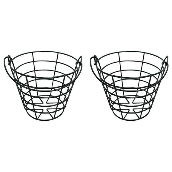 2X Stainless Metal Golf Basket Golf Range Basket Golf Ball Container Ball Containers Holder Holds 50 Balls-Black