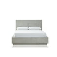 thumbnail image 2 of Glimps King Size Platform Bed, Cross Grain Panel Headboard, Gray Wood, 2 of 5