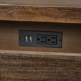 thumbnail image 6 of Ktaxon Solid Wood Nightstand with Outlets & USB Ports, 3 Drawer Traditional Cottage Bedside Table, Brown, 6 of 15