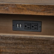 Ktaxon Solid Wood Nightstand with Outlets & USB Ports, 3 Drawer Traditional Cottage Bedside Table, Brown