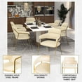 thumbnail image 5 of LeisureMod Dining Chair Upholstered in Velvet Ergonomic Padded Open-Back and Side with Stainless Steel Legs Axis Collection in Beige, 5 of 12