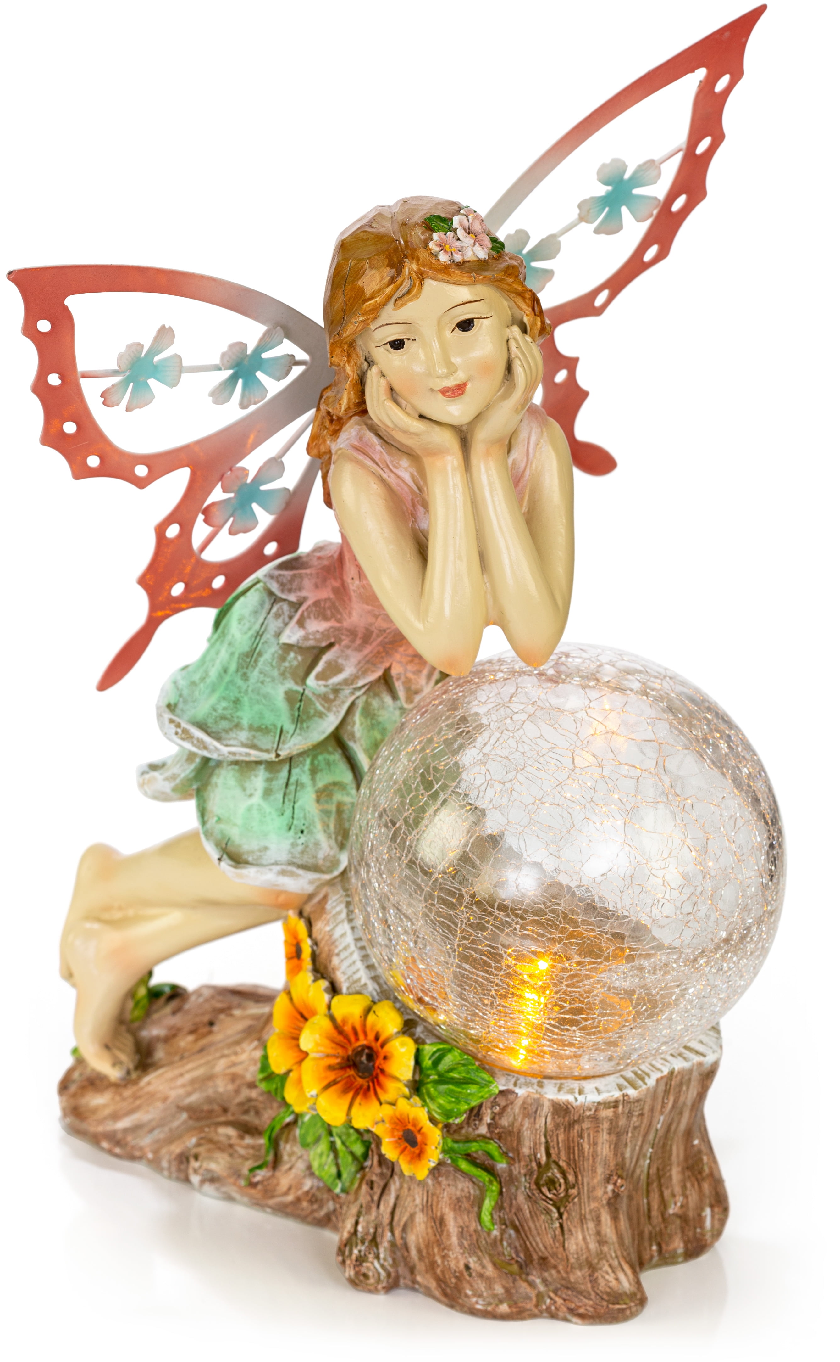 VP Home Fairy Solar Powered Outdoor Decor Garden Light with LED Crackled Glass Globe Images VP Home Fairy Solar Powered Outdoor Decor Garden Light with LED Crackled Glass Globe