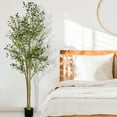 thumbnail image 3 of Tall Faux Olive Tree 7ft - Realistic Tall Silk Olive Trees Artificial Indoor Decor - Potted Fake Olive Tree with Branches and Fruits - Artificial Olive Trees for Home Office Decor Indoor, 3 of 6