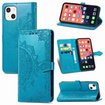 Dteck Wallet Embossed Case For Apple iPhone 13, Magnetic [Built-in Credit Card Slots] Flip Folio Floral Patterned PU Leather Stand Cover Case,gray