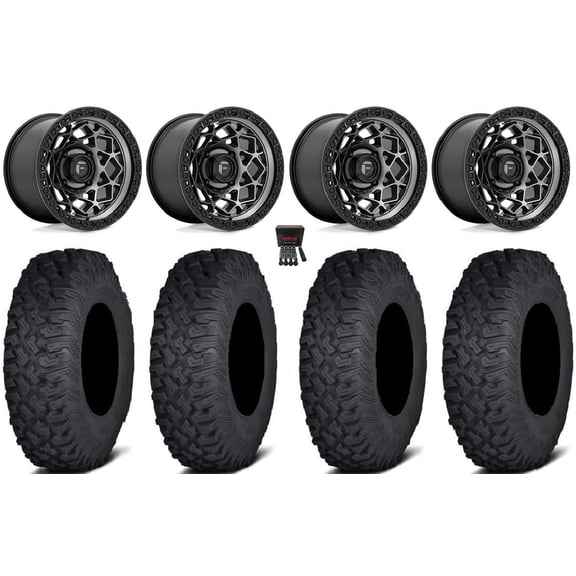 Fuel Unit 15" Wheels Gunmetal 33" Coyote Tires Can-Am Commander Maverick Renegade Outlander Defender