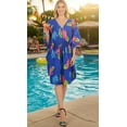 thumbnail image 3 of HAPPY BAY Women's Summer Loungewear Relaxed Fit Caftan Mini Casual Sundress 2X-3X Lake, Floral, 3 of 3