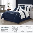 thumbnail image 6 of Lanco Coleen Geometric 7-Piece Comforter Set, Navy, Queen, Fill Polyester, 6 of 7