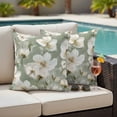 thumbnail image 5 of Outdoor Pillow Covers Watercolor Blossom Flower Waterproof Pillow Cases 16x16 Set of 2, Spring Sage Green White Floral Throw Pillow Cover Pillowcase for Patio Balcony Couch Garden, 5 of 9
