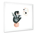 thumbnail image 2 of Designart 'Little Penguin With Planets and Stars II' Farmhouse Framed Art Print, 2 of 4