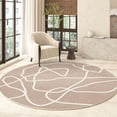 thumbnail image 2 of Alfombra nórdica redonda de línea simple para sala de estar, mesa de café, manta para guardarropa, silla, alfombra para el suelo, espejo de maquillaje, alfombra para pies, 2 of 5
