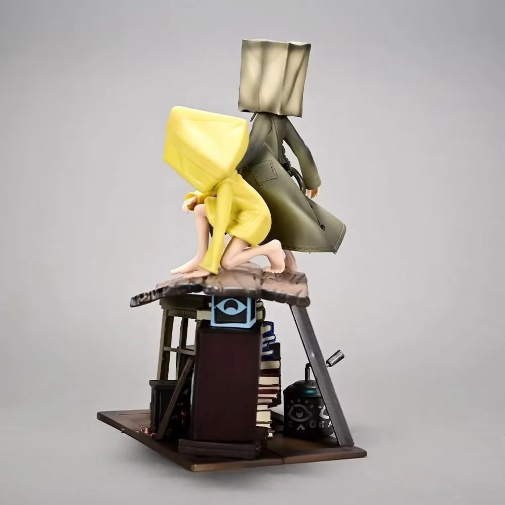Little Nightmares Six Figure, Mono‌‌ Figure, Standing Horror Adventure Scene Action Figures 21cm/8.3inch Anime Character Statue Model Desktop Ornament Gifts