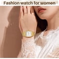 thumbnail image 3 of SKMEI Watch for Women Quartz Rectangular Fashion Watches Waterproof Easy to Read Ladies Wrist Watches Stainless Steel Womens Watch, 3 of 9
