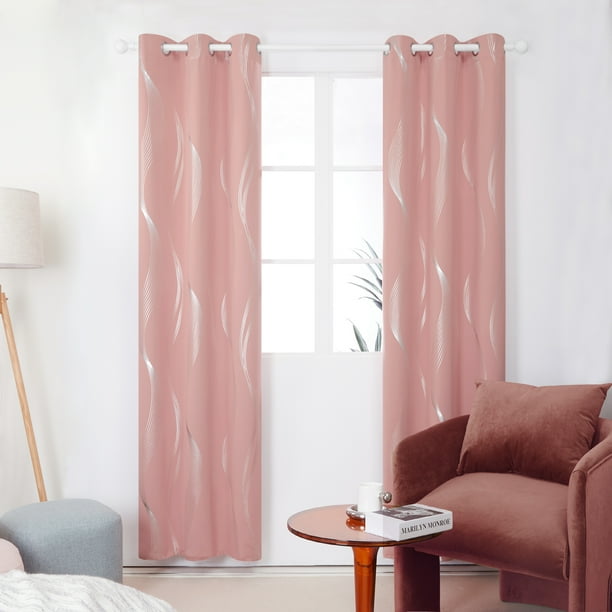 Deconovo Blackout Short Curtains For Small Windows 45 Inch Long Pack Of 2 Thermal Insulated Light Blocking Window Ds 42 X C Pink Panels Com Deconovo Blackout Short Curtains For, Light Pink Blackout Curtains Short