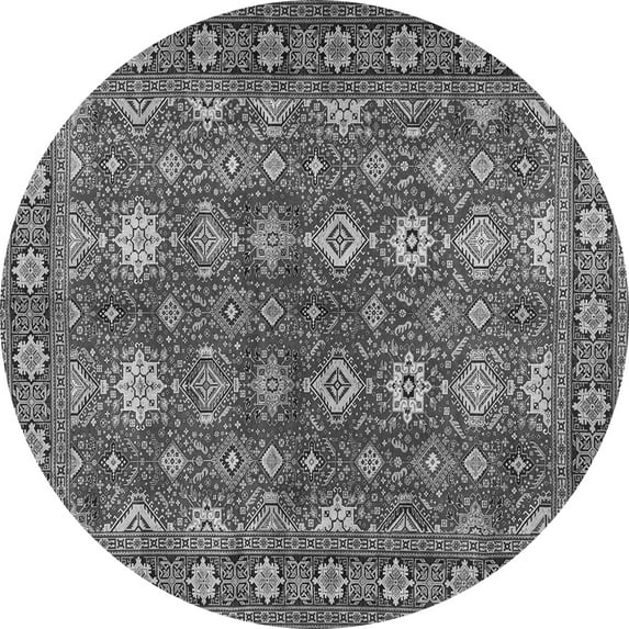 Ahgly Company Indoor Round Persian Gray Traditional Area Rugs, 7' Round
