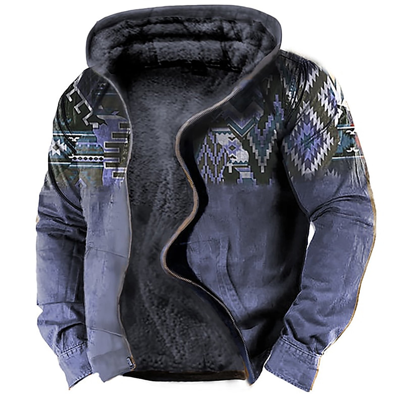 Aztec Hooded Jacket for Men Western Aztec Graphic Hoodies