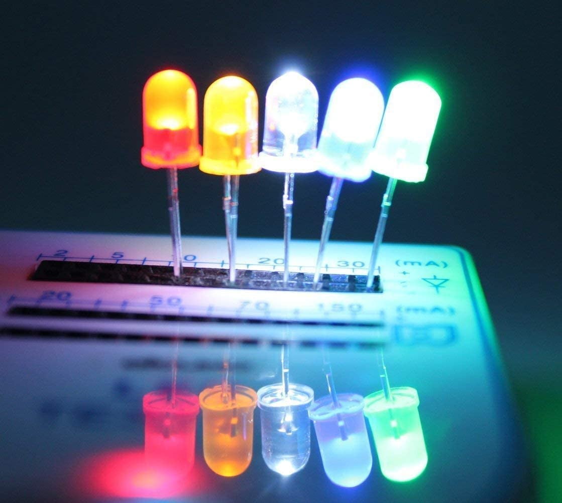 Novelty Place 100 Pcs 5mm Red LED Diode Lights - [Ultra Bright] Clear  Transparent DC 2V 20mA Emitting Diodes LEDs Bulb - DIY Science Project