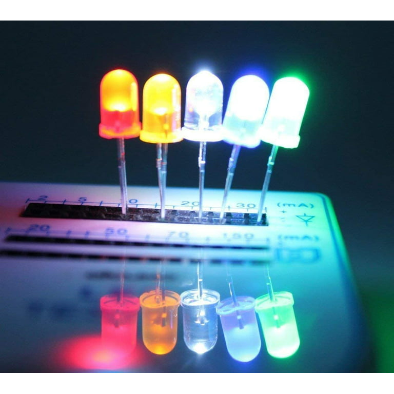 100 Pcs) White 5mm LED Light Diodes, LED Circuit Assorted Kit for Science  Project Experiment (White) 