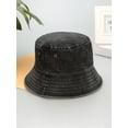 thumbnail image 2 of Graflsoa Chapeau de Pêcheur Respirant pour Femmes avec Corde Réglable pour Protection Solaire, Gris Foncé - Style Décontracté, Matériau Polyester, Couronne Plate, Motif Uni, Idéal pour Sorties Quotidiennes, Vacances, 2 of 7